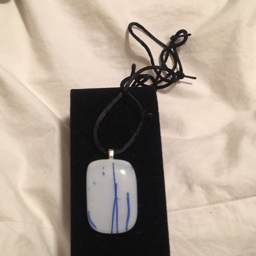 White and Blue Stone Necklace
